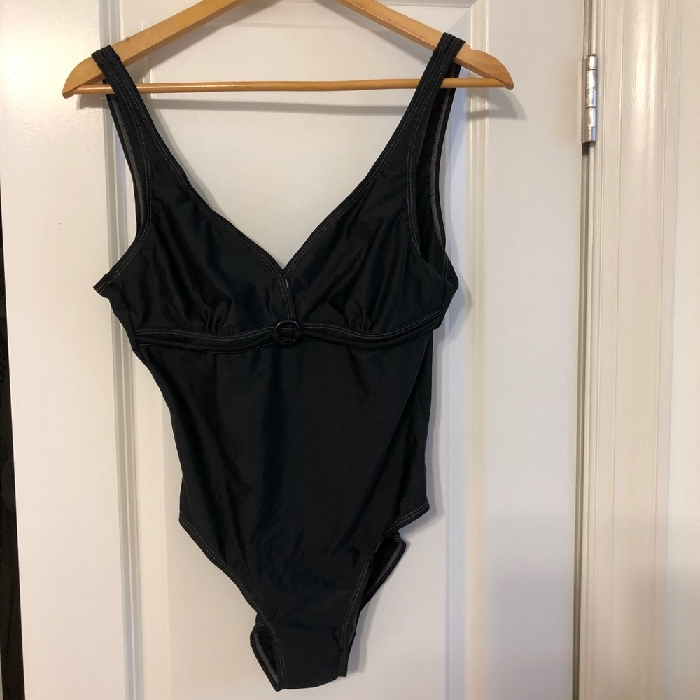 Brand new. One piece classic black bathing suit